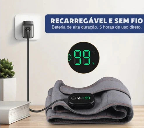 cinta massageadora, alívio dor coluna, alívio dor quadril, terapia de calor, massagem por vibração, melhora circulação sanguínea, redução de inchaço, cinta ortopédica, recuperação do quadril, AirPulse Therapy, tratamento não invasivo, material respirável, ajuste personalizado, cinta portátil, alívio muscular, alívio tensão nas articulações, estimulação de colágeno, regeneração celular, cinta terapêutica, alívio instantâneo